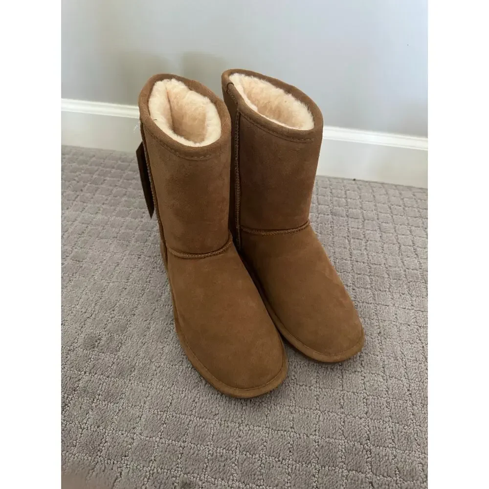 NWT Bearpaw Suede Shorty Boot in Eggplant SZ 8